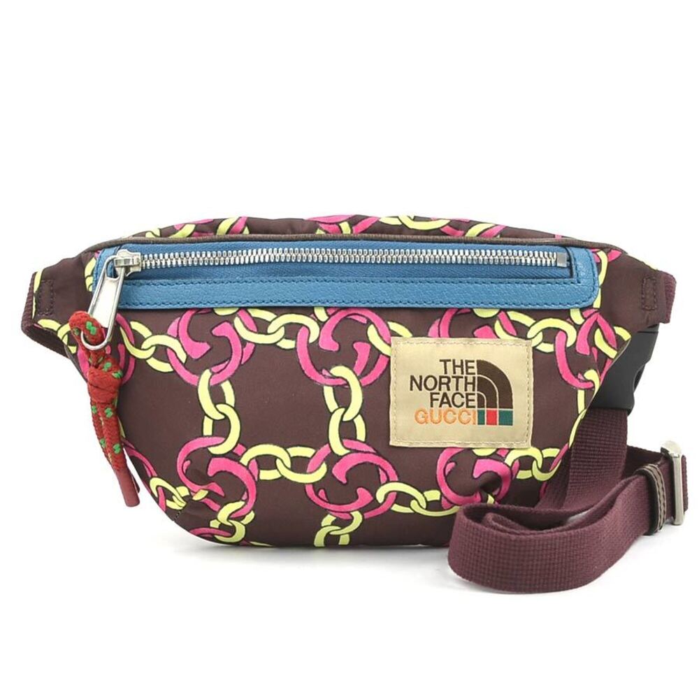 Gucci waist bag, THE NORTH FACE collaboration, nylon and leather, multicolor,...